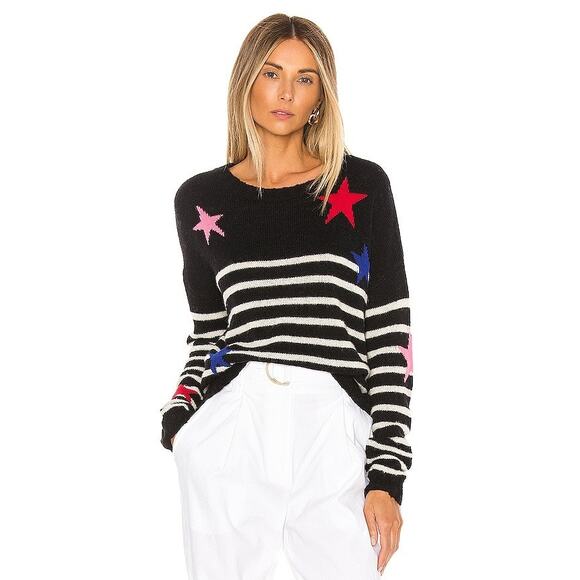 Rails Perci Black Stripe Star Wool Alpaca Blend Sweater Knit Pullover Size M - Picture 1 of 8